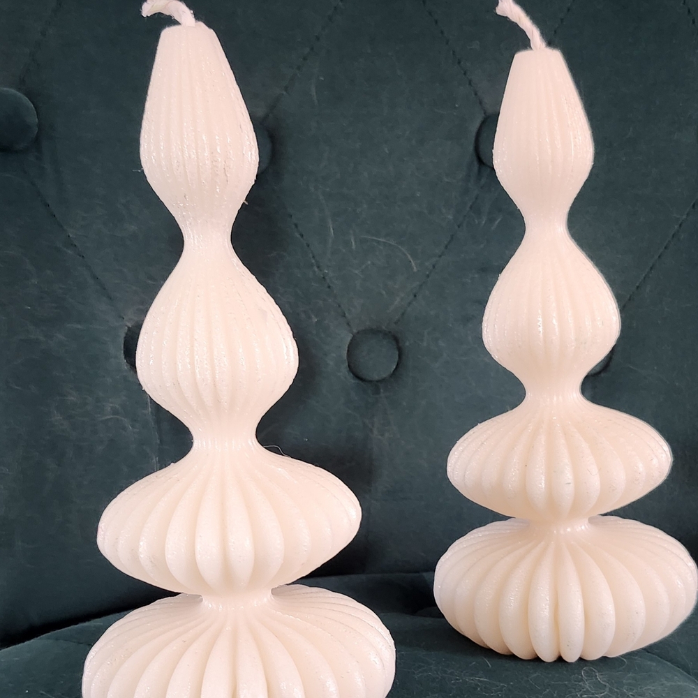 Elegant Cream Holiday Candle Ornaments